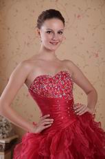 High-low Design Carmine Red Prom 2014 Dress Discount