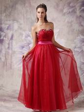 2012 Wine Red Organza Prom Dresses Online Sale