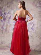 2012 Wine Red Organza Prom Dresses Online Sale