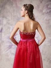 2012 Wine Red Organza Prom Dresses Online Sale