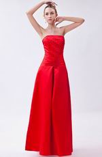 Simple Strapless Scarlet Stain Prom Girl Dress Prom Dress UK