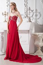 Sweet Heart Wine Red Chiffon Formal Evening Dress Cheap