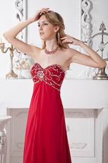 Sweet Heart Wine Red Chiffon Formal Evening Dress Cheap