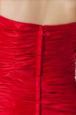 Sweeheart Red Organza High Low Ruffle Skirt Formal Dress