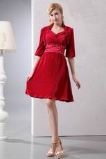 Alizarin Crimson Mother Of The Bride Dress With Jacket