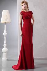 Discount Scoop Wine Red Chiffon Mother Of The Bride Dress