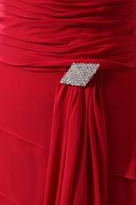 Decent Layers Cascade Skirt Side Draped Wine Red Sale Prom Dress