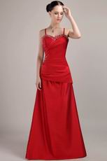 Spaghetti Straps A-line Beautiful Quality Wine Red Prom Dress