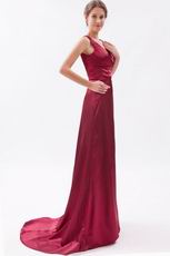 Pretty V-Neck Dropped Waist Cardinal Red Evening Dress