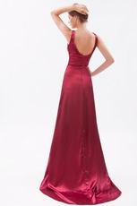 Pretty V-Neck Dropped Waist Cardinal Red Evening Dress