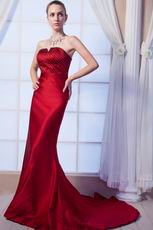 Affordable Mermaid Wine Red Celebrity Evening Dress