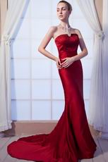 Affordable Mermaid Wine Red Celebrity Evening Dress