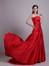 A-line Fishtail Scarlet Celebrity Dress Design With Embroidery