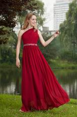 New Arrival Wine Red Prom Dress With One Shoulder Skirt