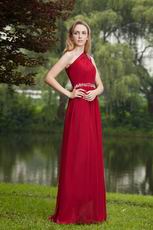 New Arrival Wine Red Prom Dress With One Shoulder Skirt