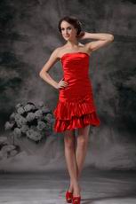 Strapless Scarlet Mini-length Prom Dress For Girls Wear