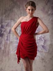 Sexy One Shoulder Wine Red Sweet 16 Dress Under $100