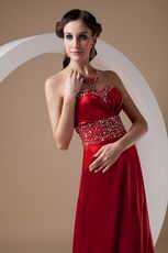 Classical Side Split Wine Red Special Ocassion Dress