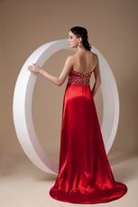 Classical Side Split Wine Red Special Ocassion Dress