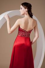 Classical Side Split Wine Red Special Ocassion Dress