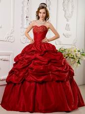 Wine Red Puffy Dress Girls Quinceanera Party Best Choice