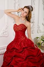 Wine Red Puffy Dress Girls Quinceanera Party Best Choice