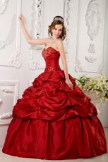 Wine Red Puffy Dress Girls Quinceanera Party Best Choice