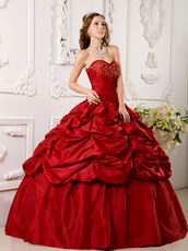 Wine Red Puffy Dress Girls Quinceanera Party Best Choice