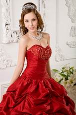 Wine Red Puffy Dress Girls Quinceanera Party Best Choice