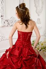 Wine Red Puffy Dress Girls Quinceanera Party Best Choice