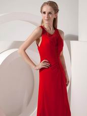 Junoesque Slender Wine Red Chiffon Large-scale Award Ceremony Dress