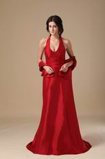 Discount Classical Wine Red Evening Dresses With Cappa