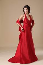 Discount Classical Wine Red Evening Dresses With Cappa