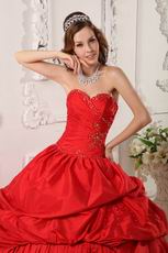 Pretty Crimson Floor Length Dress For Quinceanera Party