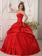 Pretty Crimson Floor Length Dress For Quinceanera Party