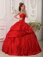Pretty Crimson Floor Length Dress For Quinceanera Party