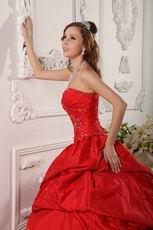 Pretty Crimson Floor Length Dress For Quinceanera Party