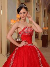 Red Sequin Fabric Cheap Quinceanera Dress For 2014 Party