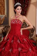 Designer Wine Red Floor Length Ball Dress to Quinceanera