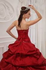 Simple Wine Red Puffy Skirt Quinceanera Dress Customized