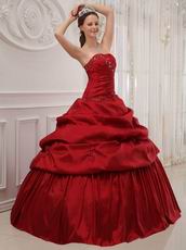 Simple Wine Red Puffy Skirt Quinceanera Dress Customized