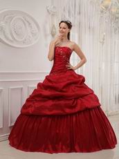 Simple Wine Red Puffy Skirt Quinceanera Dress Customized