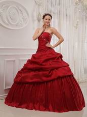 Simple Wine Red Puffy Skirt Quinceanera Dress Customized