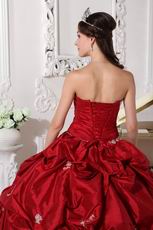 Low Price Strapless Wine Red Dress to Quinceanera Wear