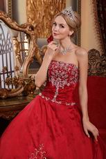 Not Expensive Wine Red Quinceanera Dress With Embroidery