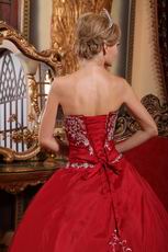 Not Expensive Wine Red Quinceanera Dress With Embroidery