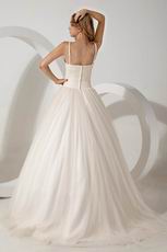 Wonderful Spaghetti Straps Appliques Sequin Western Wedding Dress