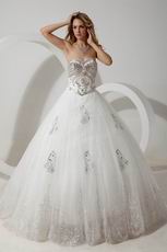 Luxurious Crystals Basque Corset Cathedral Train Wedding Dresses