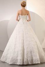 Rolled Fabric Flowers Basque Waist Ivory Bridal Dress Sample Sale