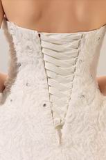 Rolled Fabric Flowers Basque Waist Ivory Bridal Dress Sample Sale